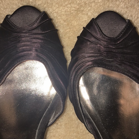 Unlisted Black Satin Open Toe Slingback Heels - Picture 4 of 4